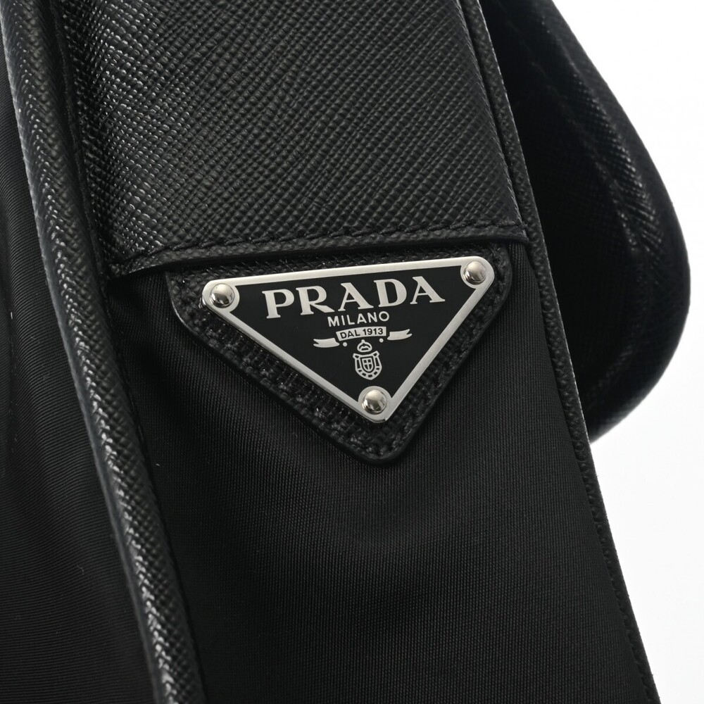 Prada black Re Saffiano shoulder bag Nylon leather - Picture 9 of 11